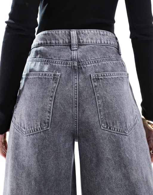 Vaqueros grises de pernera ancha y talle alto de ASOS DESIGN, 4 de 5