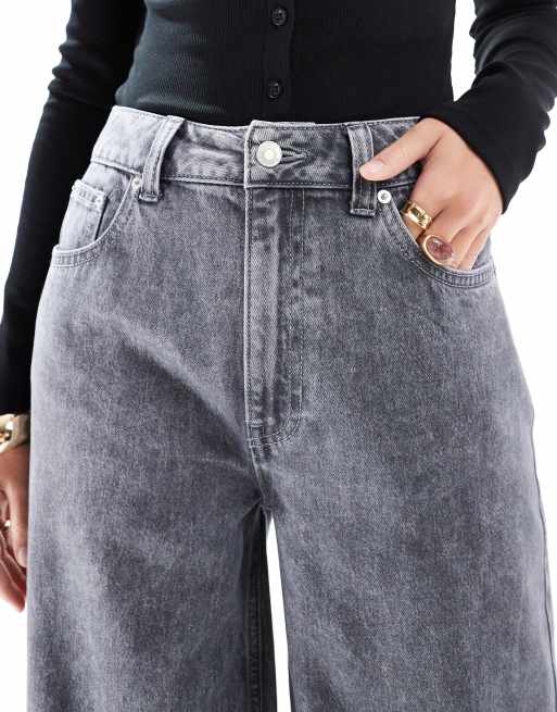 Vaqueros grises de pernera ancha y talle alto de ASOS DESIGN, 5 de 5