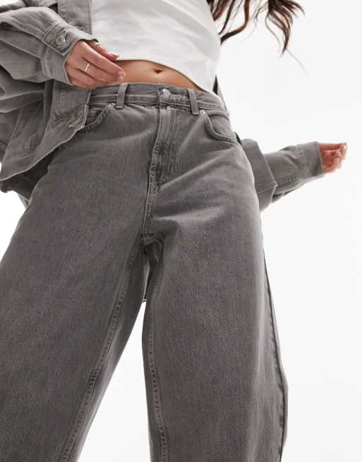 Vaqueros grises de talle bajo y estilo años 90 de Topshop, 3 de 5