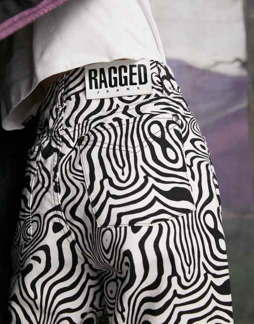 Vaqueros holgados con estampado psicodélico de The Ragged Priest, 3 de 4