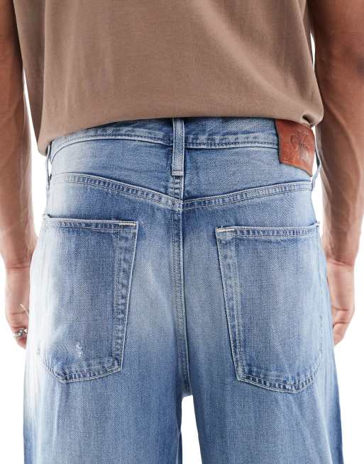 Vaqueros holgados con lavado azul medio de tencel de Calvin Klein Jeans, 4 de 5