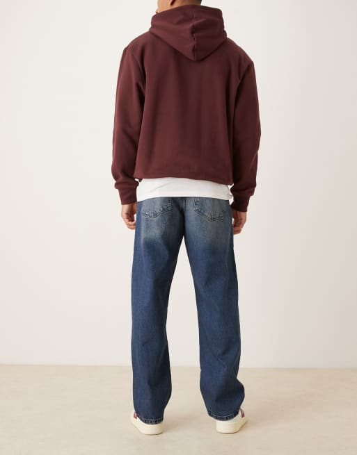 Vaqueros holgados con lavado azul oscuro y abrasiones de ASOS DESIGN, 3 de 5