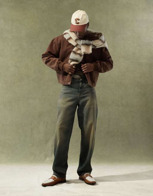 Vaqueros holgados con lavado oscuro tintado de ASOS DESIGN