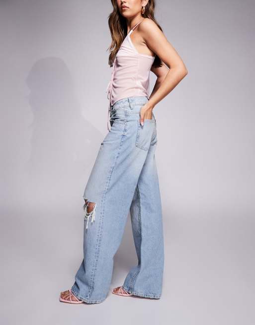 Vaqueros holgados de talle bajo con lavado tenue de ASOS DESIGN , 2 de 5