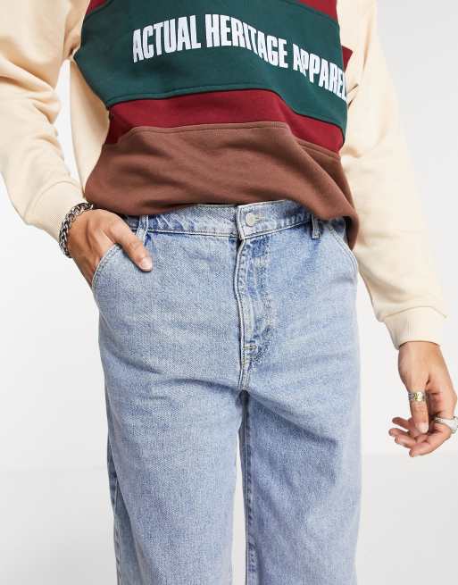 Vaqueros holgados estilo joggers con lavado claro tintado y cinturilla elástica de ASOS DESIGN, 3 de 4