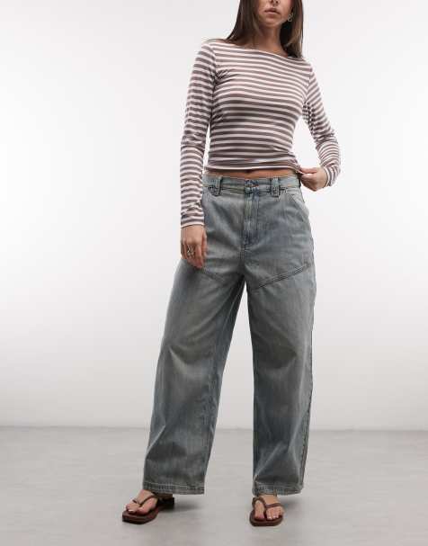 Vaqueros holgados extragrandes con lavado claro y detalle de costuras de COLLUSION - view 1