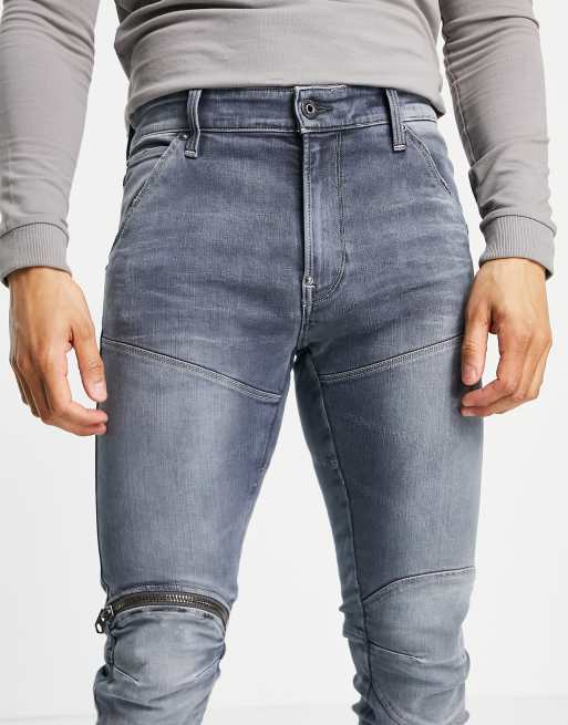 Vaqueros lavado oscuro ajustados con cremallera las rodillas 3D elwood de G-Star | ASOS