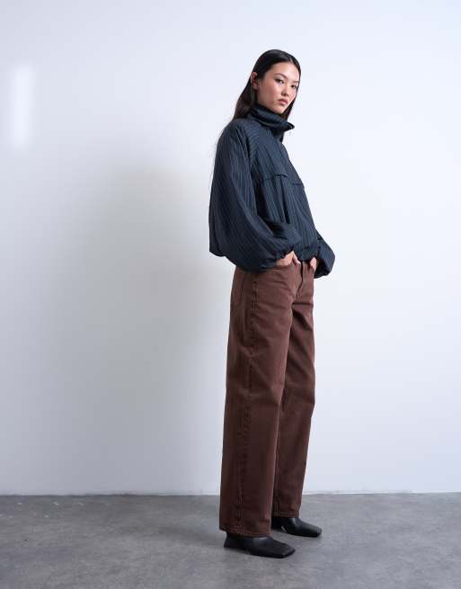 Vaqueros marrón chocolate holgados de talle bajo Lowrie de Topshop, 3 de 7