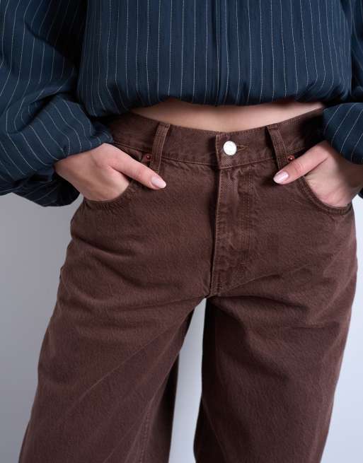 Vaqueros marrón chocolate holgados de talle bajo Lowrie de Topshop, 4 de 7