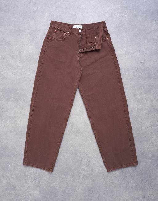 Vaqueros marrón chocolate holgados de talle bajo Lowrie de Topshop, 6 de 7