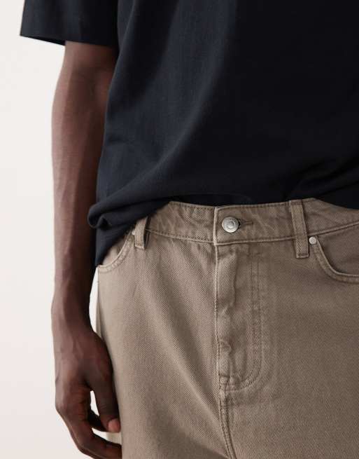 Vaqueros marrones de corte tapered slim con lavado envejecido de ASOS COLLECTIVE AC-B-251, 3 de 6