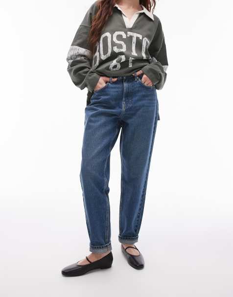 Vaqueros mom azul deslucido de talle alto Original de Topshop - view 1