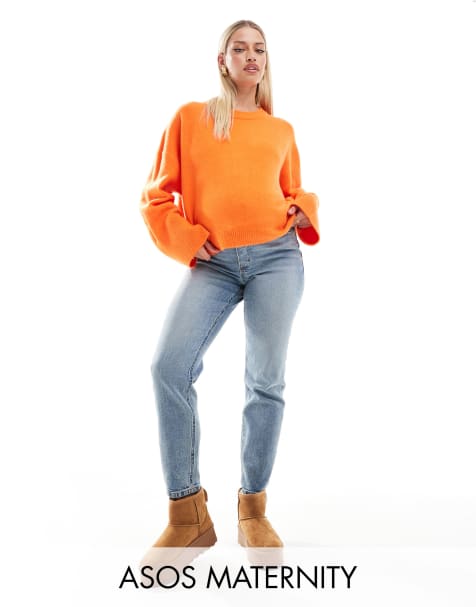 Vaqueros mom azul medio cómodos de corte slim de ASOS DESIGN Maternity - view 1
