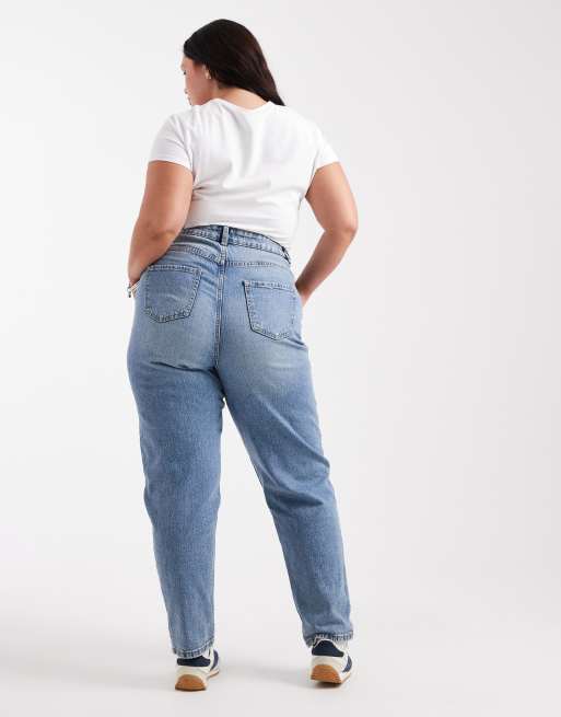 Vaqueros mom azul medio de New Look Curve, 2 de 5