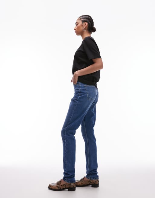 Vaqueros mom azul medio de talle alto de Topshop Tall, 3 de 5