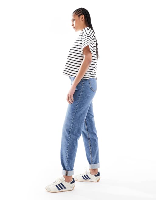Vaqueros mom azul medio holgados de talle alto de ASOS DESIGN Tall, 3 de 5