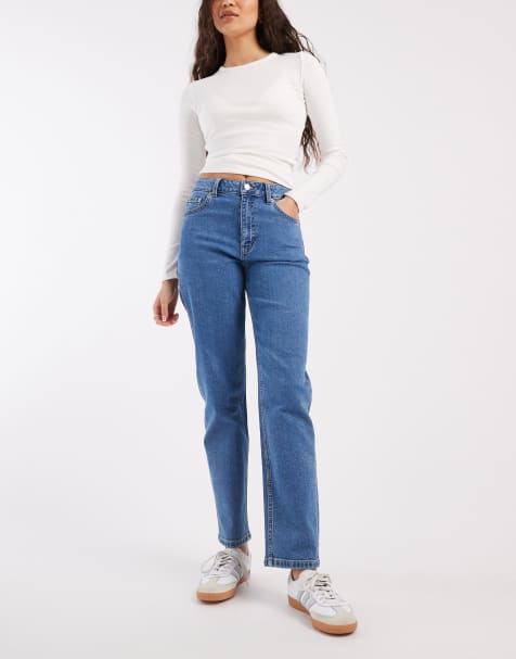 Vaqueros mom azul pulcro cómodos de corte slim de ASOS DESIGN - view 1