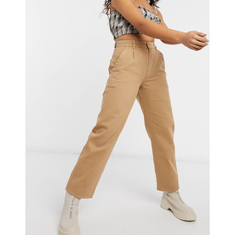 Vaqueros Mom beis de talle alto de denim de Minga | ASOS