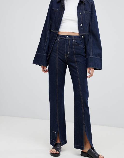 Conjunto de vaqueros Mom y chaqueta de entrenador de denim con costuras de edición limitada de Weekday , 3 de 3
