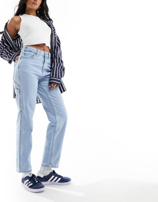 Vaqueros mom de talle medio y corte recto con lavado azul claro Ellendale de Dickies