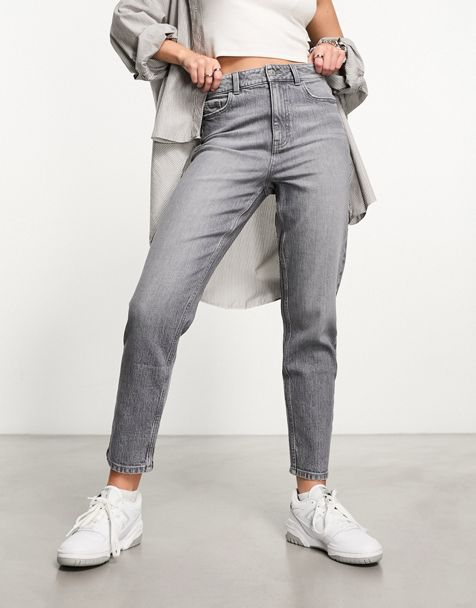  Pantalones de mezclilla grises ahumados para mujer