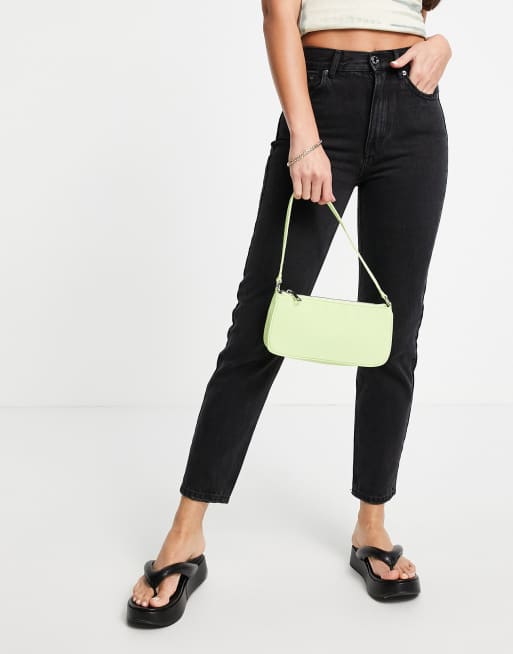 Vaqueros mom negros básicos de talle alto de Pull&Bear Tall, 4 de 4