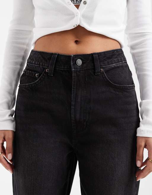 Vaqueros mom negros holgados de talle alto de ASOS DESIGN, 5 de 5