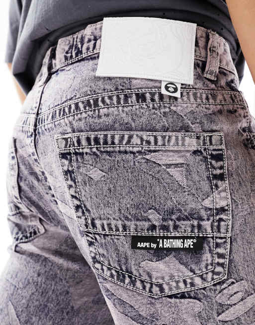 Vaqueros morados con estampado de camuflaje de AAPE BY A BATHING APE®, 2 de 5