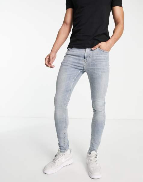 Vaqueros muy ajustados con lavado azul claro de Topman - view 1