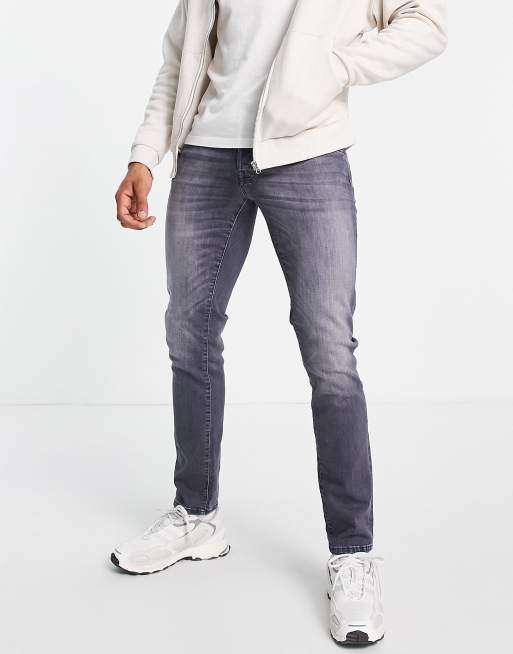 Vaqueros muy elásticos con lavado gris de corte slim Glenn de Jack & Jones Intelligence 