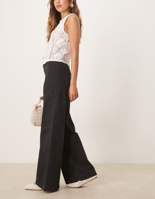 Vaqueros negro café de pernera ancha Libre de Free People, 3 de 5