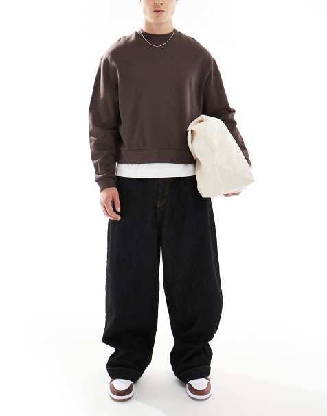Vaqueros negro crudo de corte globo holgado de ASOS DESIGN - view 1