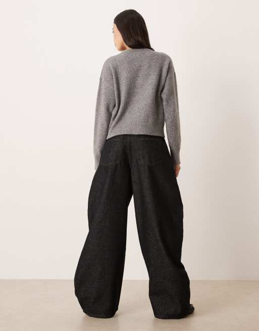 Vaqueros negro crudo de corte herradura extragrande de ASOS DESIGN, 4 de 5