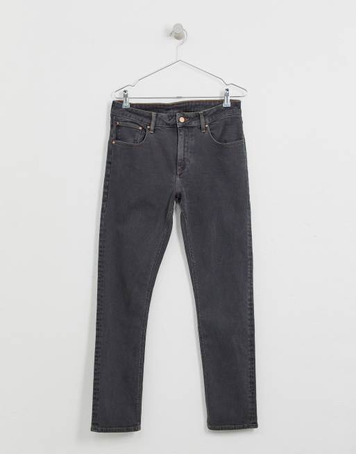 Vaqueros negro desgastado de corte slim elástico de ASOS DESIGN, 3 de 4
