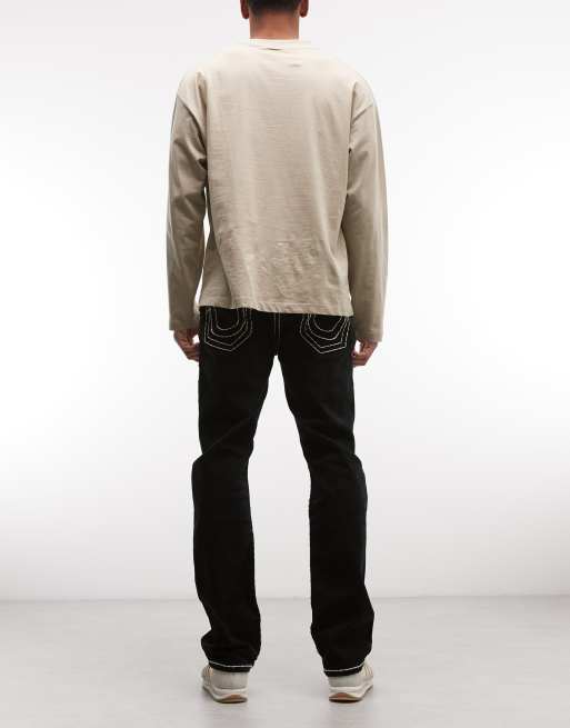 Vaqueros negro enjuagado de corte recto Ricky Super T de True Religion, 2 de 5