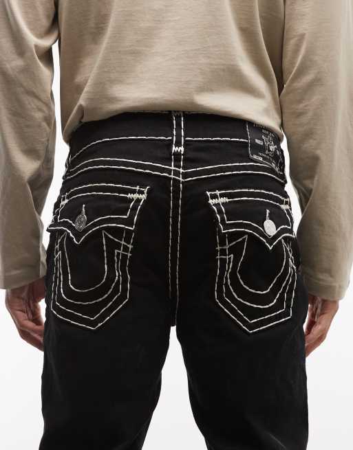 Vaqueros negro enjuagado de corte recto Ricky Super T de True Religion, 4 de 5