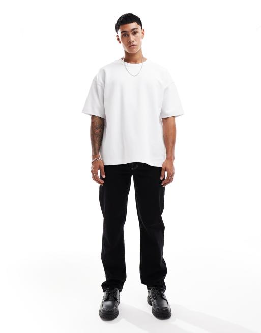 Vaqueros negro enjuagado de pernera recta de ASOS DESIGN 