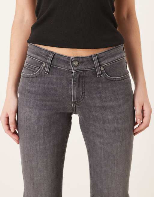Vaqueros negro lavado de corte bootcut con bolsillos con solapas Jessica de Lee, 5 de 5