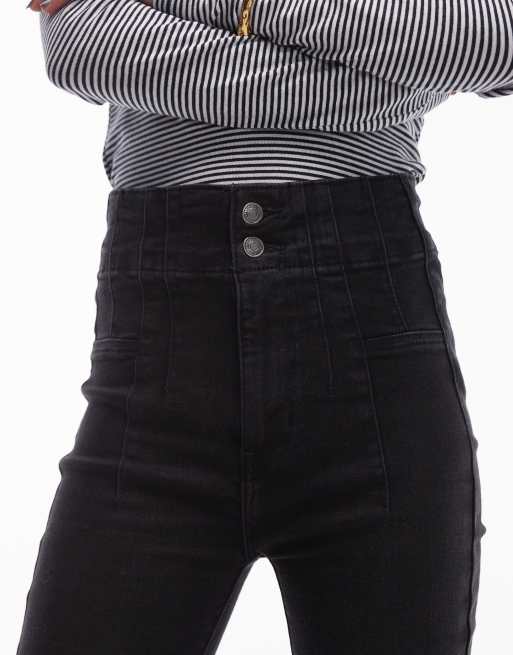 Vaqueros negro lavado de corte pitillo y talle alto Jayde de Free People, 5 de 5