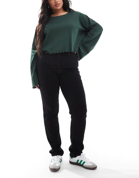 Vaqueros negro lavado de corte slim de ONLY Curve - view 1