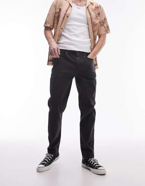 Vaqueros negro lavado de corte tapered de Topman - view 1