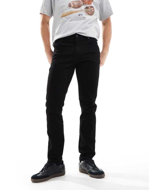 Vaqueros negro lavado de corte tapered slim Larston de Wrangler
