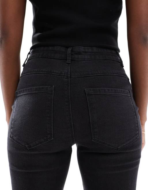 Vaqueros negro lavado de talle alto, corte acampanado y estilo retro Henni de ONLY, 4 de 5