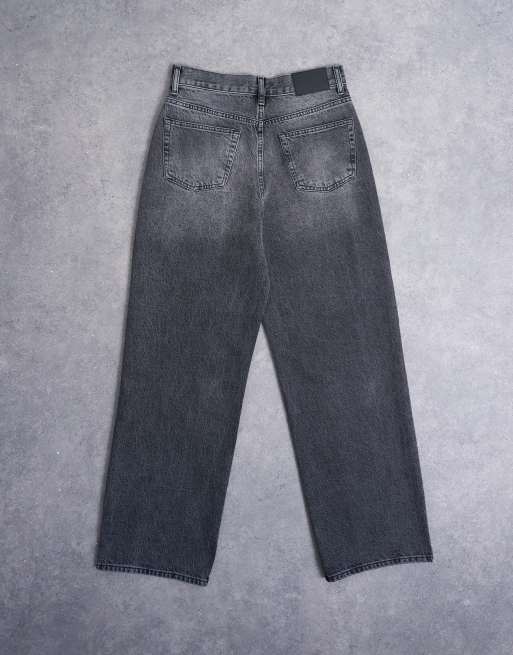 Vaqueros negro lavado de talle medio Column de Topshop, 7 de 7
