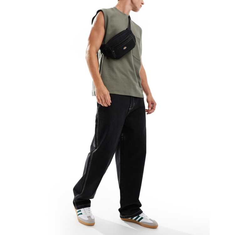 Jeans Dickies Para Hombre - Vaqueros Utilitarios Holgados Con Efecto Desgastado, Lavado A La Piedra, 36W/34L