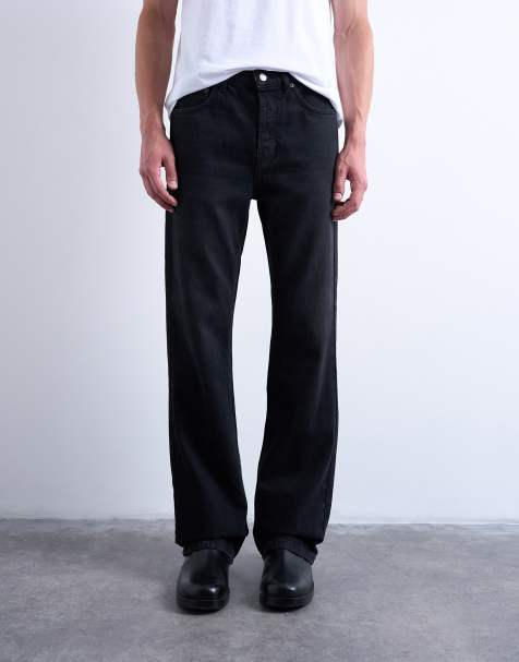 Vaqueros negro lavado rígidos de corte acampanado de Topman - view 1