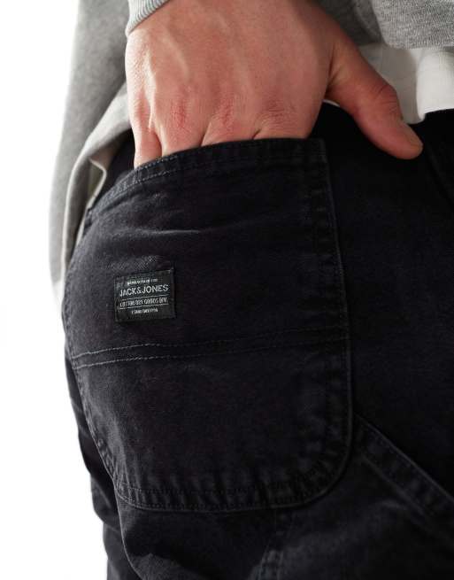 Vaqueros negro lavado sueltos de estilo carpintero Eddie de Jack & Jones , 3 de 5