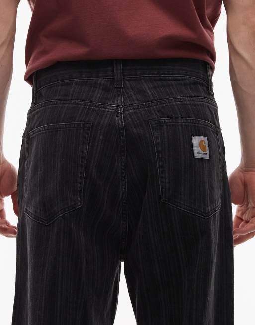Vaqueros negros a rayas de corte tapered suelto Rylan de Carhartt WIP, 4 de 5