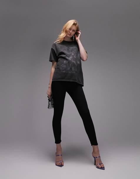 Leggings negros efecto cuero de Topshop Maternity