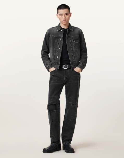 Vaqueros negros con diseño zurcido Reid de AllSaints - view 1
